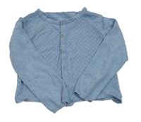 Svetlomodrý perforovaný prepínaci sveter