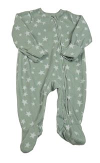 Khaki fleecový overal s hviezdičkami Tu