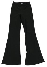 Čierne rebrované flare legíny Primark