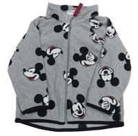Sivá fleecová prepínaci mikina s Mickey Mousem H&M