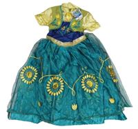 Nové - Kostým - Petrolejovo - zlaté šaty Frozen Tu