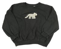 Antracitová oversize mikina s leopardom George