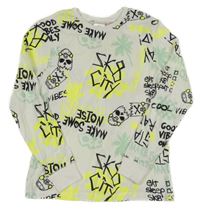 Biele tričko s nápismi a obrázkami H&M