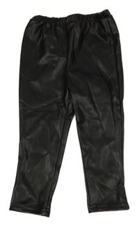 Čierne koženkové legíny