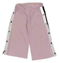 Svetloružové culottes nohavice s proužkem