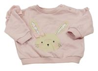 Svetloružová mikina s králikom Matalan