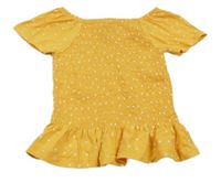 Žlté žabičkové tričko s bodkami Topolino