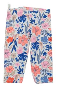 Biele capri legíny s kvetinami C&A