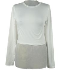 Biele crop tričko Shein