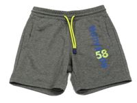 Tmavosivé teplákové kraťasy s nápisom Active touch kids