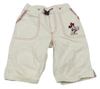 Bílé capri plátěné kalhoty s Minnie H&M
