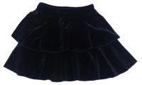 Čierna zamatová sukňa s volány Mothercare