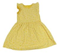 Žlté kvietkovane bavlnené šaty H&M
