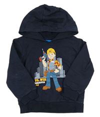 Tmavomodrá mikina s Bořkem a kapucí 
