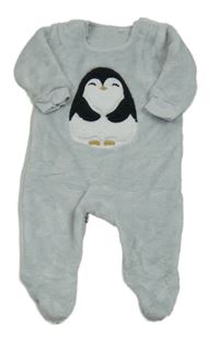 Sivý chlpatý overal s tučňákem zn. Nutmeg