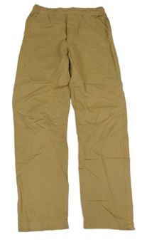 Béžové plátěné kalhoty Zara