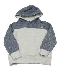 Svetlošedá -tmavomodrá melírovaná mikina s číslom a kapucňou dopodopo