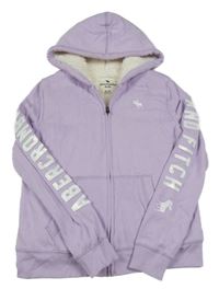 Lila propínací zateplená mikina s kapucí Abercrombie&Fitch