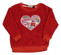 Červená chlpatá mikina s Pepinou