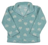 Svetlomodrá huňatá mikina so srdiečkami M&Co.