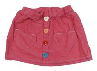 Ružová menšestrová sukňa s gombíkmi George