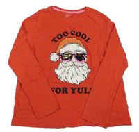 Červené melírované vánoční triko se Santou s překlápěcími flitry Next