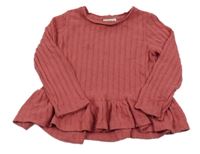 Ružové rebrované úpletové tričko F&F