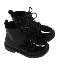 Čierne lesklé členkové é topánky H&M vel.22