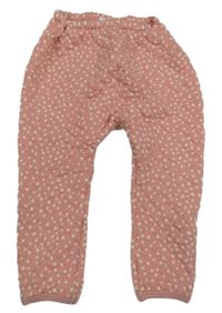 Růžové puntíkaté prošívané tepláky Next