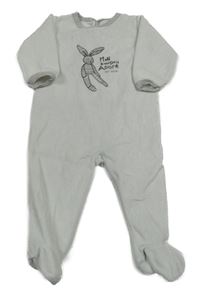 Světlešedý sametový overal se zajícem 