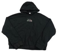 Čierna mikina s nápisom a kapucňou M&S