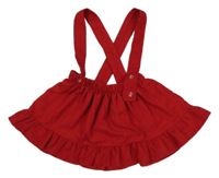 Červená menšestrová sukňa s trakami