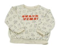 Smotanová mikina s obrázkami a nápismi M&S