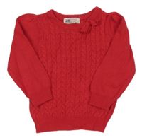 Tmavoružový sveter s copánky H&M