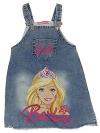 Modré ľahké rifľové na traké šaty s potiskem - Barbie