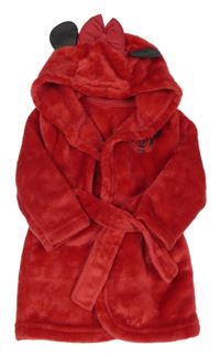 Červený plyšový župan s Minnie a kapucí George