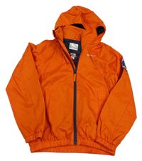 Oranžová šušťáková outdoorová bunda s kapucňou Quechua