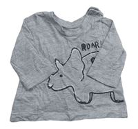 Sivé melírované tričko s dinosaurom Matalan