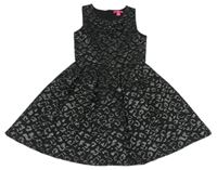 Čierno-sivé vzorované šaty s kamienkami Yd.
