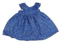 Modré vzorované šaty Laura Ashley