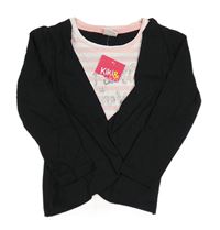 Čierny cardigan s pruhovaným topem Kiki&Koko