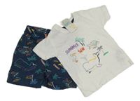 Nové - Bílo-tmavomodré pyžamo se zvířátky Primark