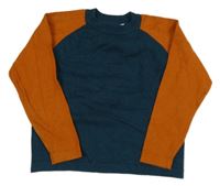 Petrolejovo-skořicový ľahký sveter Shein