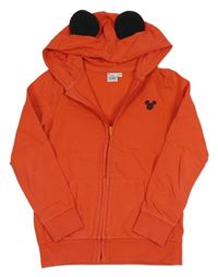 Červená prepínaci mikina s Mickeym a kapucňou Disney