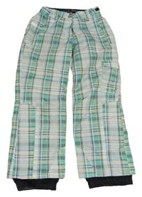 Bílo-zeleno-stříbrné kostkované šusťákové oteplovačky Rojo