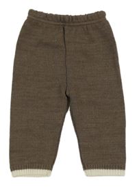 Hnědo-bílé pletené kalhoty