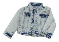 Světlemodrá riflová bunda s výšivkou Dopodopo