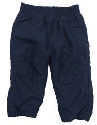 Tmavomodré šusťákové oteplovačky Topomini 