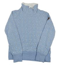 Svetlomodrá bodkovaná mikina s komínovým golierom Yigga