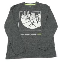 Tmavošedé melírované triko s městem Yigga